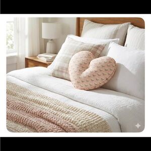 Pillowfort Heart-Shaped Pillow with Pink and Green Accents